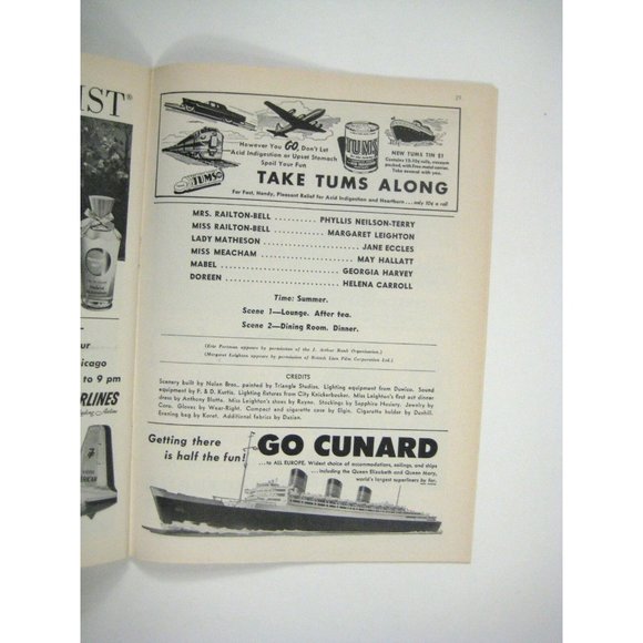 Separate Tables Playbill 1957 Music Box Eric Portman Margaret Leighton Cadillac - Picture 7 of 10